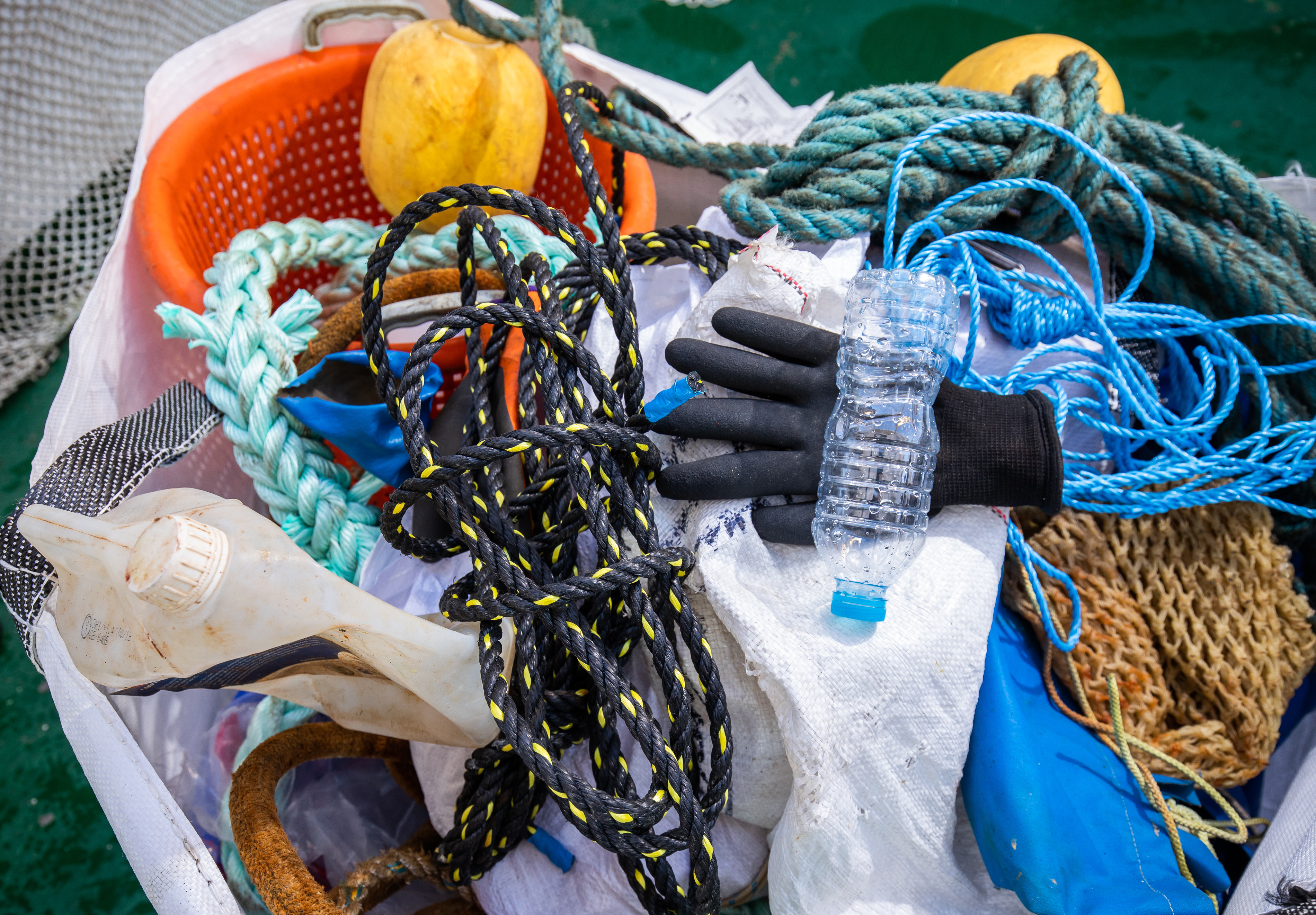 Waste collected through the Fishing for Plastic initiative includes marine waste, as well as everyday plastic items. 